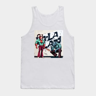 Retro Rebel: 70s Fashion smoking rhino in Shades Tank Top